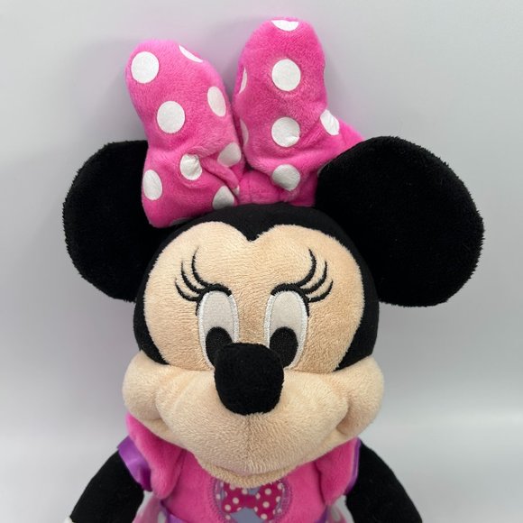 Disney Minnie Mouse Plush 12+" Pink Polka Dots Stuffed Toy TALKS & SINGS - Picture 2 of 10